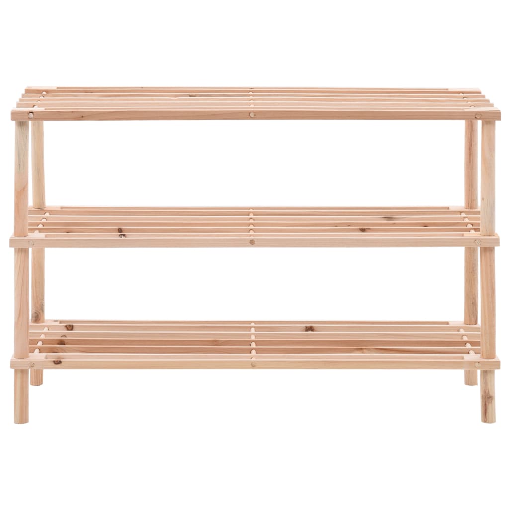 VidaXL shoe rack 3-layer solid pinewood
