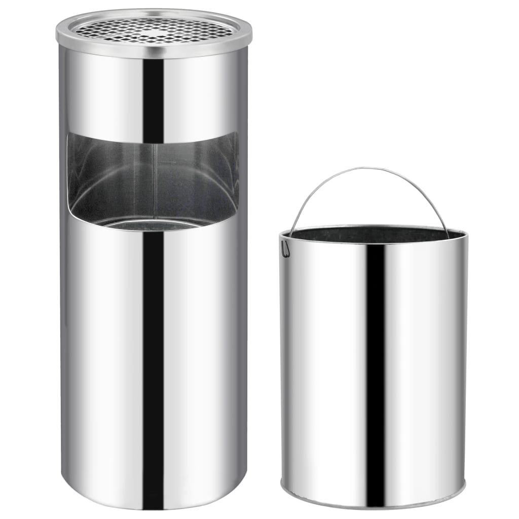 Vidaxl Ashtray Trash Hotel 30 L Rustfrit stål