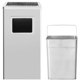 Vidaxl Ashtray Trash Hotel 45 L Rustfrit stål