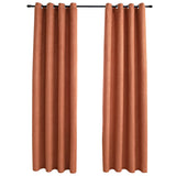 VidaXL curtains darkening with rings 2 st 140x225 cm rust color