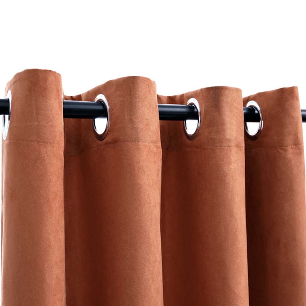VidaXL curtains darkening with rings 2 st 140x225 cm rust color