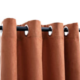 VidaXL curtains darkening with rings 2 st 140x225 cm rust color