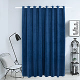 Vidaxl zavesa prekleta z obroči 290x245 cm žametno modra
