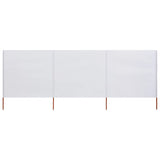 Vidaxl čelní sklo 3 panely 400x160 cm tkaninový písek bílý