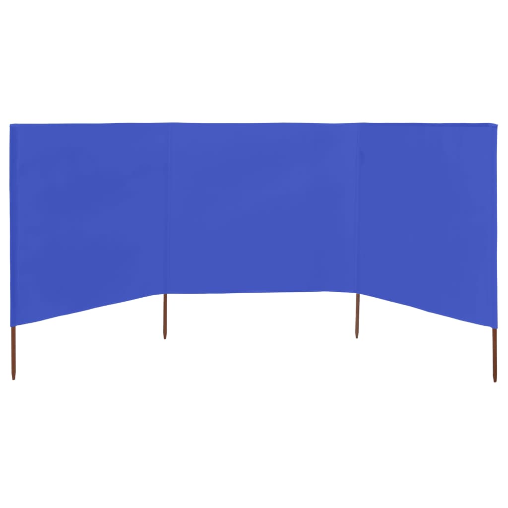 Vidaxl Windshield 3 Panels 400x160 cm Stoff azure blo