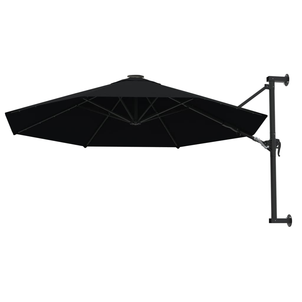 Vidaxl Wall parasol s kovovým pólem 300 cm černá