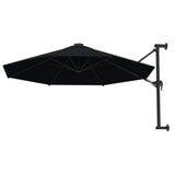 Vidaxl Wall parasol s kovovým pólem 300 cm černá