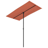 Vidaxl Parasol con polo in alluminio 180x110 cm in terracotta.