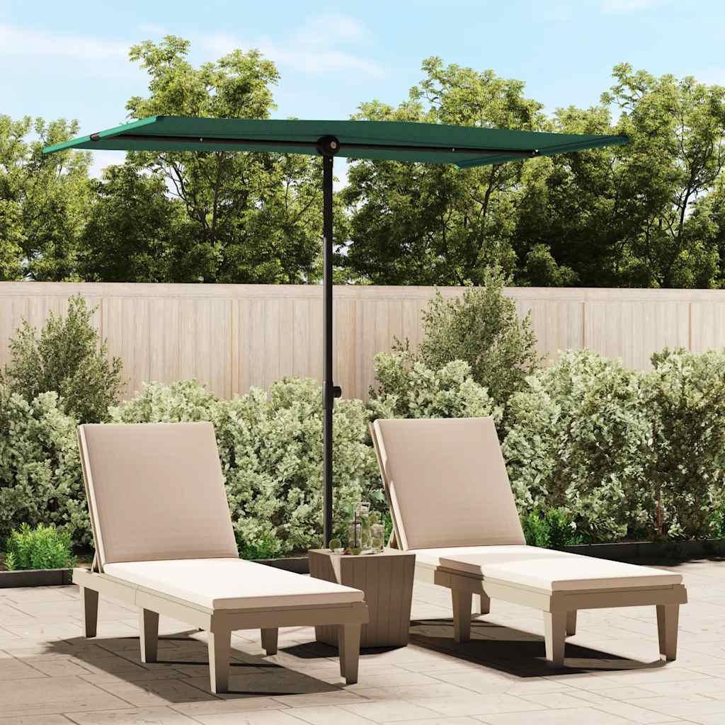 Vidaxl parasol s hliníkovým pólem 2x1,5 m zelená