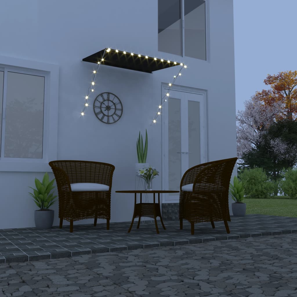 Vidaxl Luifel extendable with LED 150x150 cm anthracite