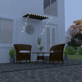 Vidaxl Luifel extendable with LED 150x150 cm anthracite