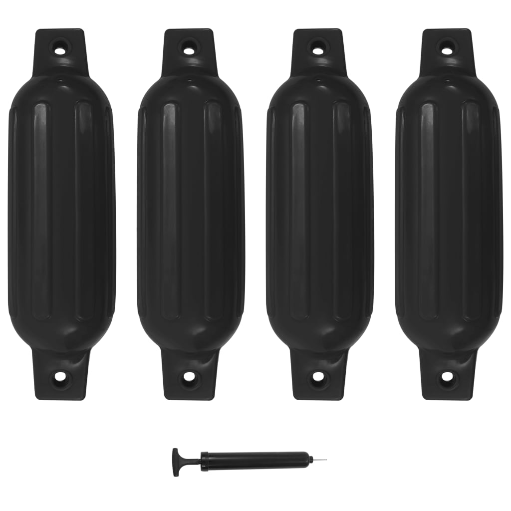 Vidaxl Bootstoot polštáře 4 ks 41x11,5 cm PVC černá