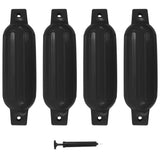 Vidaxl Bootstoot polštáře 4 ks 41x11,5 cm PVC černá
