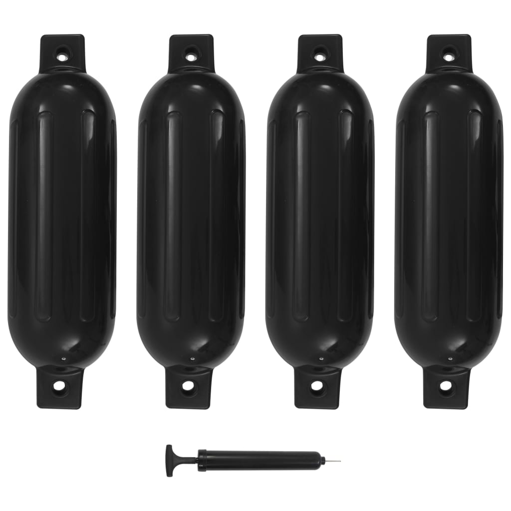 Vidaxl Bootstoot polštáře 4 st 51x14 cm PVC černá