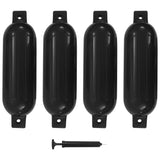 Vidaxl Bootstoot polštáře 4 st 51x14 cm PVC černá