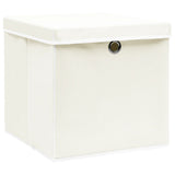 Vidaxl Storage boxes with lid 4 pcs 32x32x32 cm Fabric white