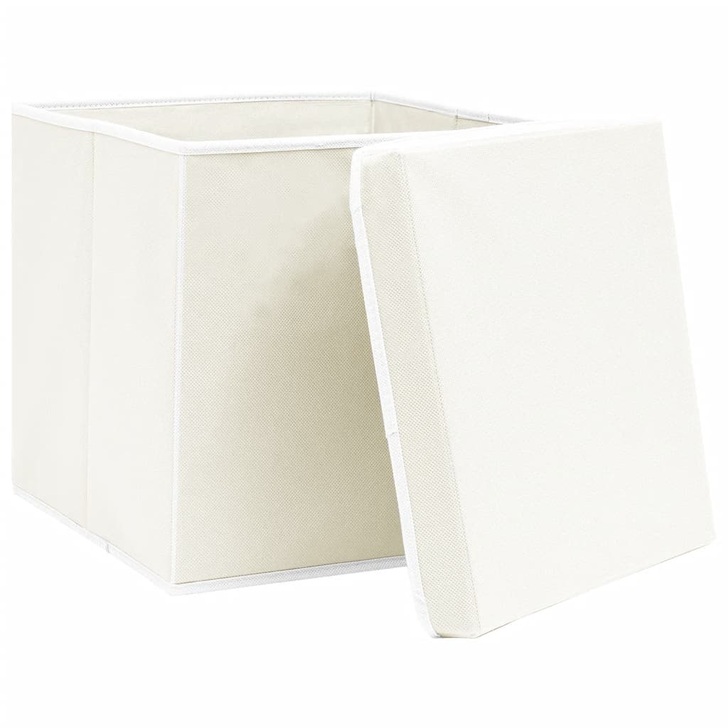 Vidaxl Storage boxes with lid 4 pcs 32x32x32 cm Fabric white