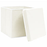 Vidaxl Storage boxes with lid 4 pcs 32x32x32 cm Fabric white