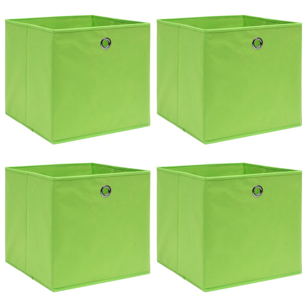Vidaxl Storage boxes 4 pcs 32x32x32 cm Fabric green