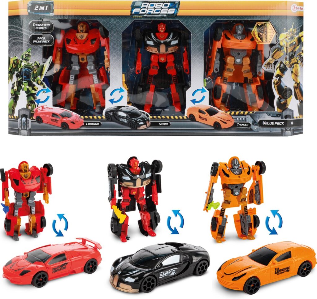 Cilgro Robot Roboforces 3 Transformer Robots 10 cm tall