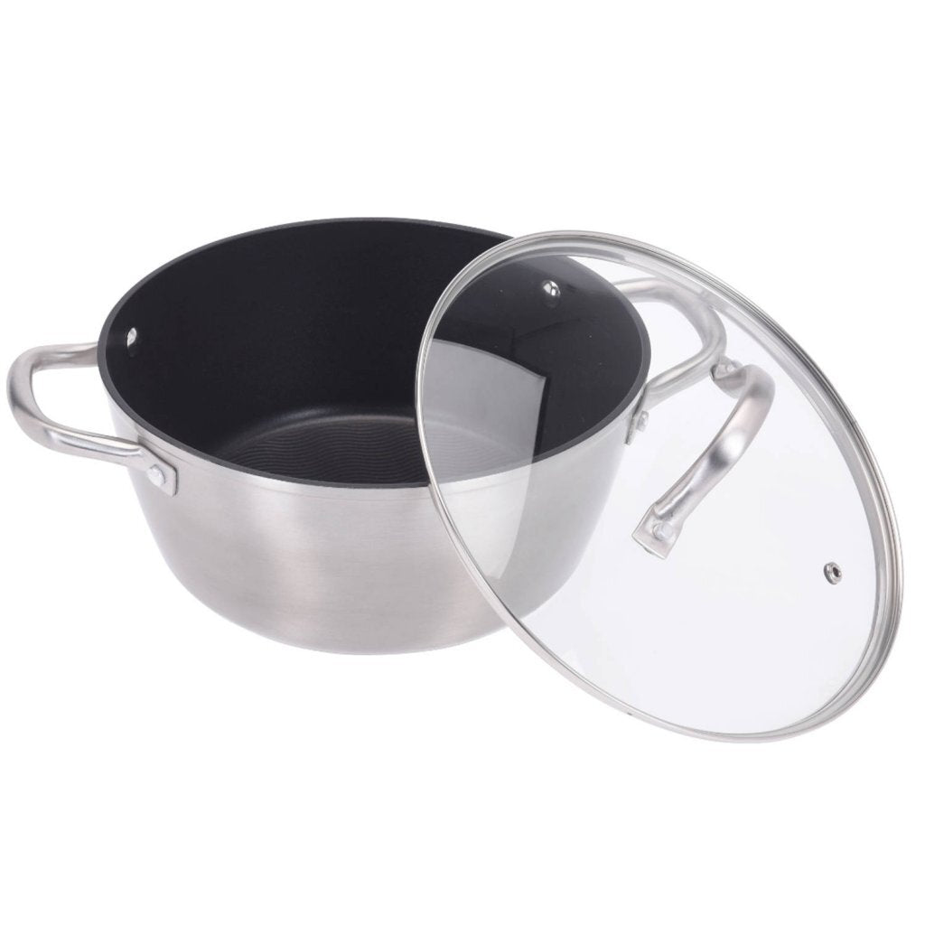 Doskonała patelnia domowa 24 cm + szklana pokrywka
