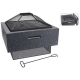 Progarden progarden fire bowl with grid square 52.5x52.5x18.5cm dark gray