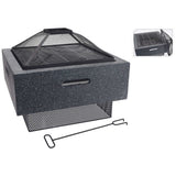 Progarden progarden fire bowl with grid square 52.5x52.5x18.5cm dark gray