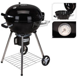 Barbecue à charbon de bois de progarden sur roues Ø 57 cm noir