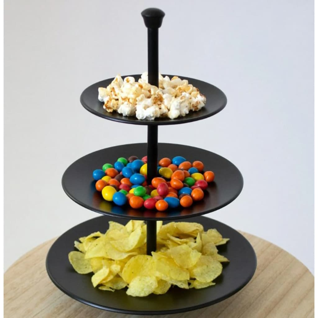 Doskonałe Houseware Etagère 3-Laags 36,5 cm Matt Black