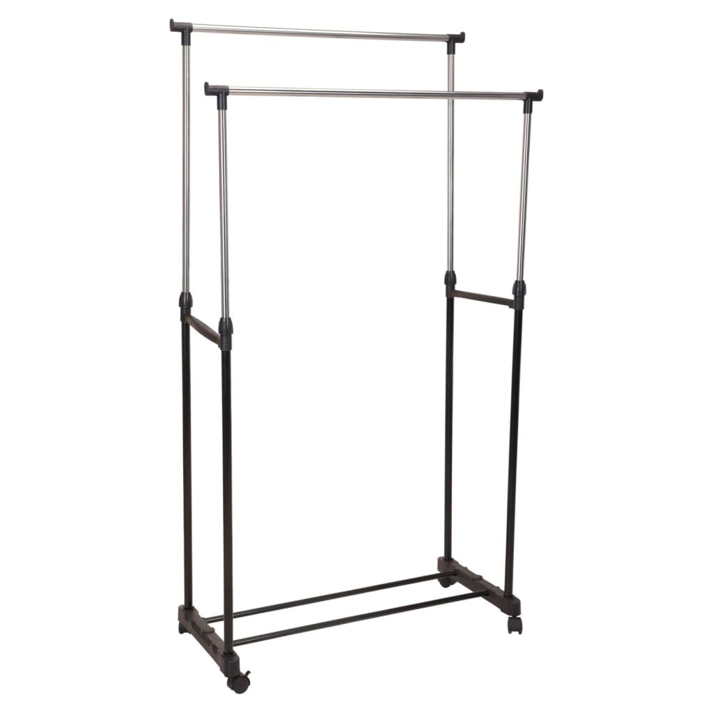 Storage Solutions clothing rack with wheels double 80x42x (90-160) cm