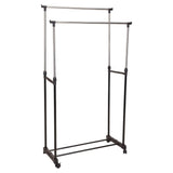 Storage Solutions clothing rack with wheels double 80x42x (90-160) cm