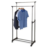 Storage Solutions clothing rack with wheels double 80x42x (90-160) cm