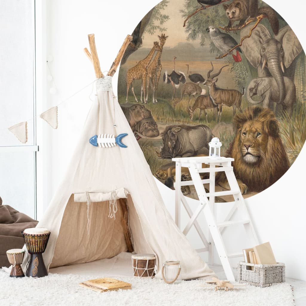 Wallart Wallow Circle Animales de África 190 cm