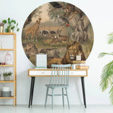 Wallart Wallow Circle Animales de África 190 cm