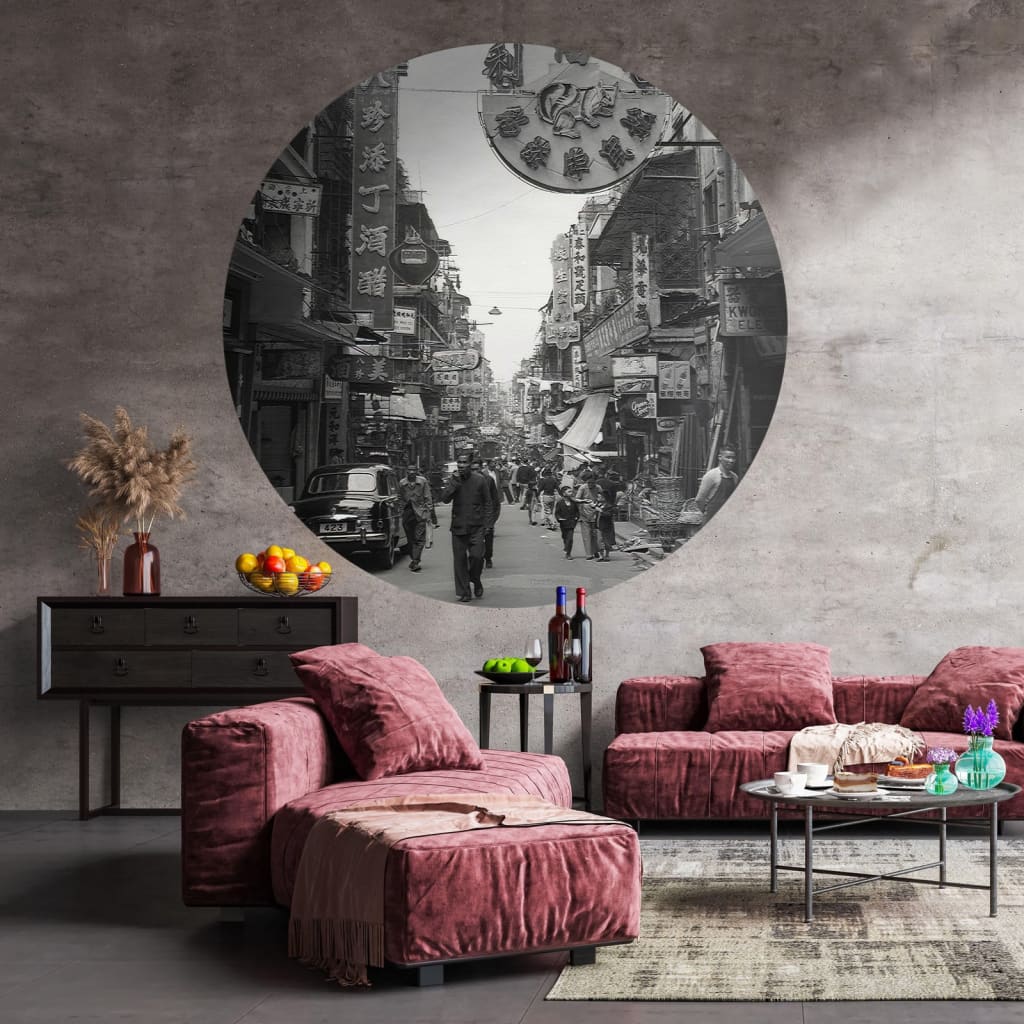 Wallart Wallart Wallow Circle Hong gamle dager 142,5 cm