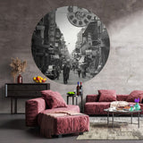 Wallart Wallart Wallow Circle Hong gamle dager 142,5 cm