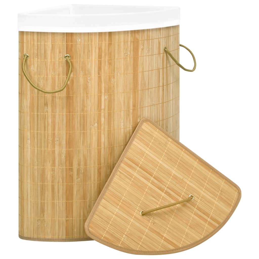 Vidaxl Hoekwasmand 60 l bambus