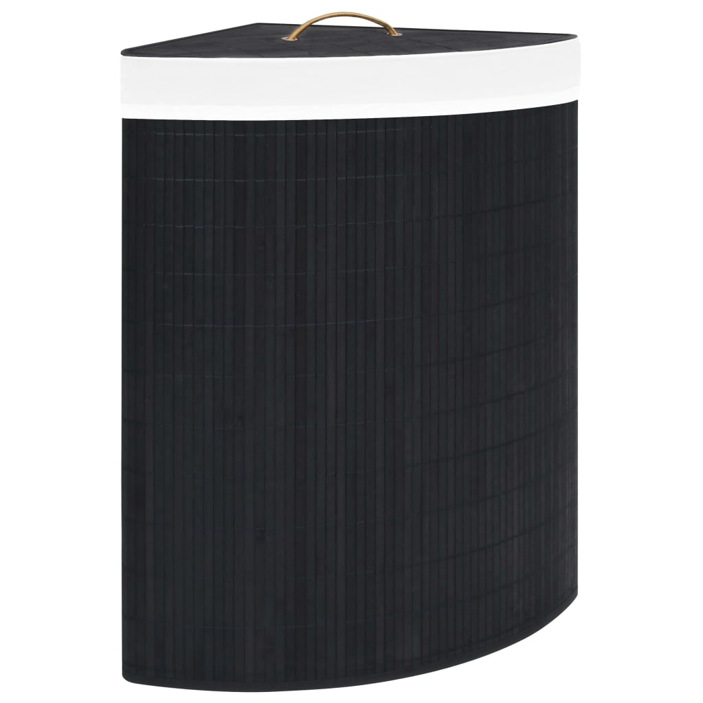Vidaxl Hoekwasmand 60 L Bamboo Black