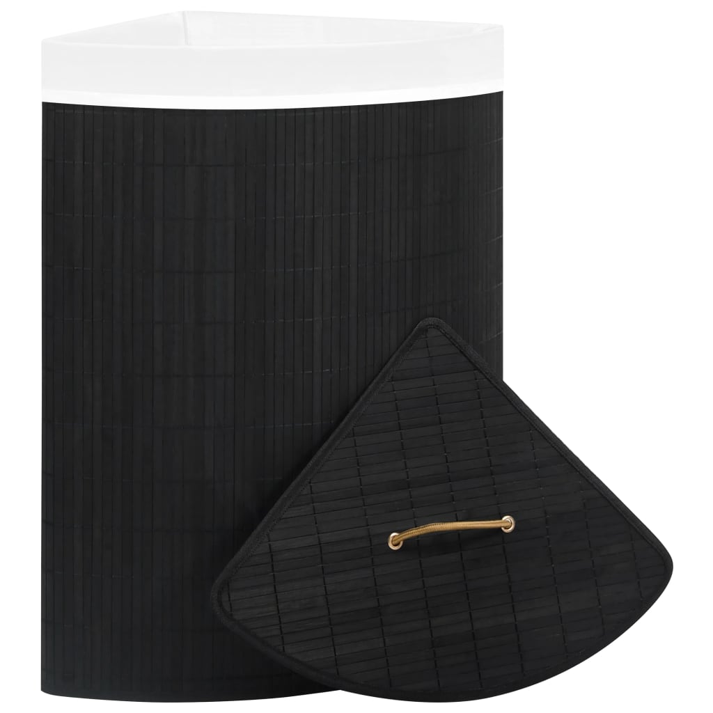 Vidaxl Hoekwasmand 60 L Bamboo Black