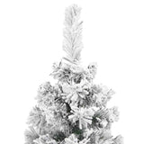 Vidaxl kunstkerstboom ze śniegiem wąskim 240 cm pvc zielony