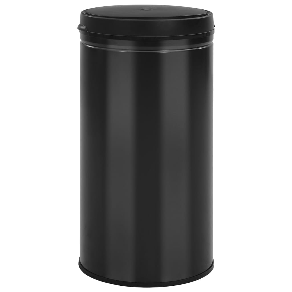 Vidaxl søppelbøtte med automatisk sensor 60 L karbonstål svart
