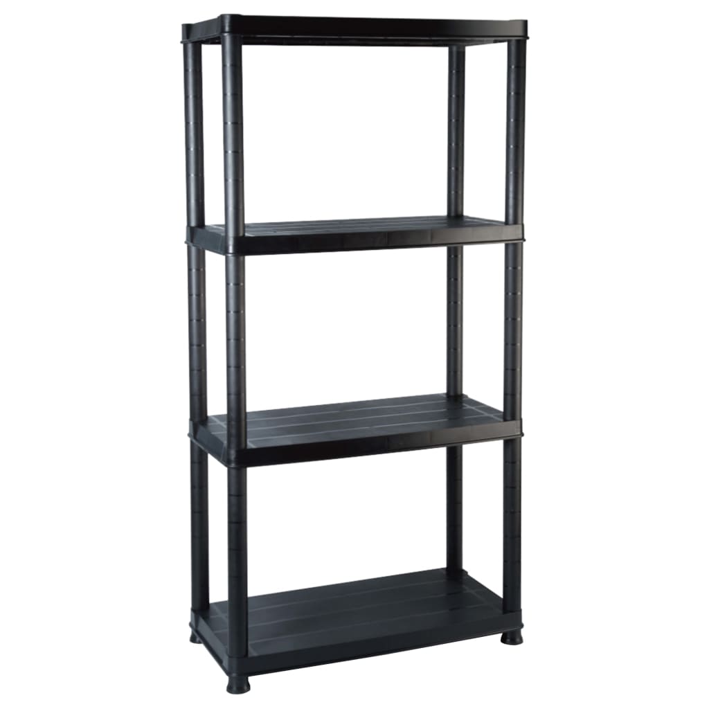 Vidaxl Storage Rack 4-lag 61x30.5x130 cm plastik sort