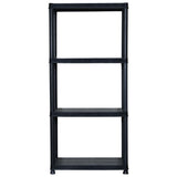 Vidaxl Storage Rack 4-lag 61x30.5x130 cm plastik sort