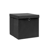 Úložné boxy Vidaxl s víkem 4 ks 28x28x28 cm černé