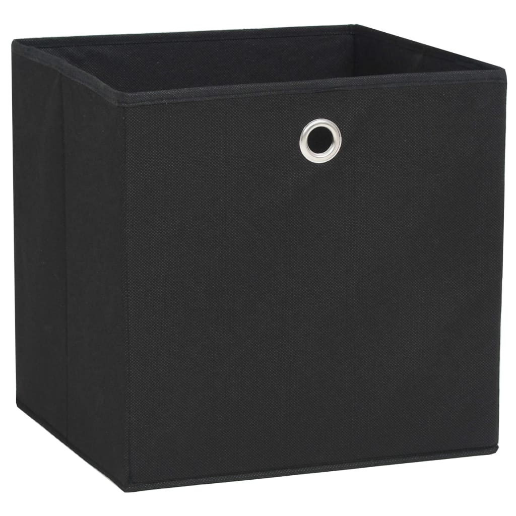Vidaxl opbevaringsbokse 10 stk. 28x28x28 cm ikke -vævet stof sort sort