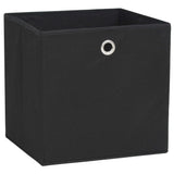 Vidaxl opbevaringsbokse 10 stk. 28x28x28 cm ikke -vævet stof sort sort