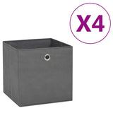 Úložné boxy Vidaxl 4 ks 28x28x28 cm Netkaná látka šedá