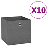 Úložné boxy Vidaxl 10 ks 28x28x28 cm Netkaná látka šedá