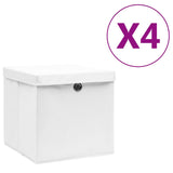 Vidaxl Storage boxes with lid 4 pcs 28x28x28 cm white