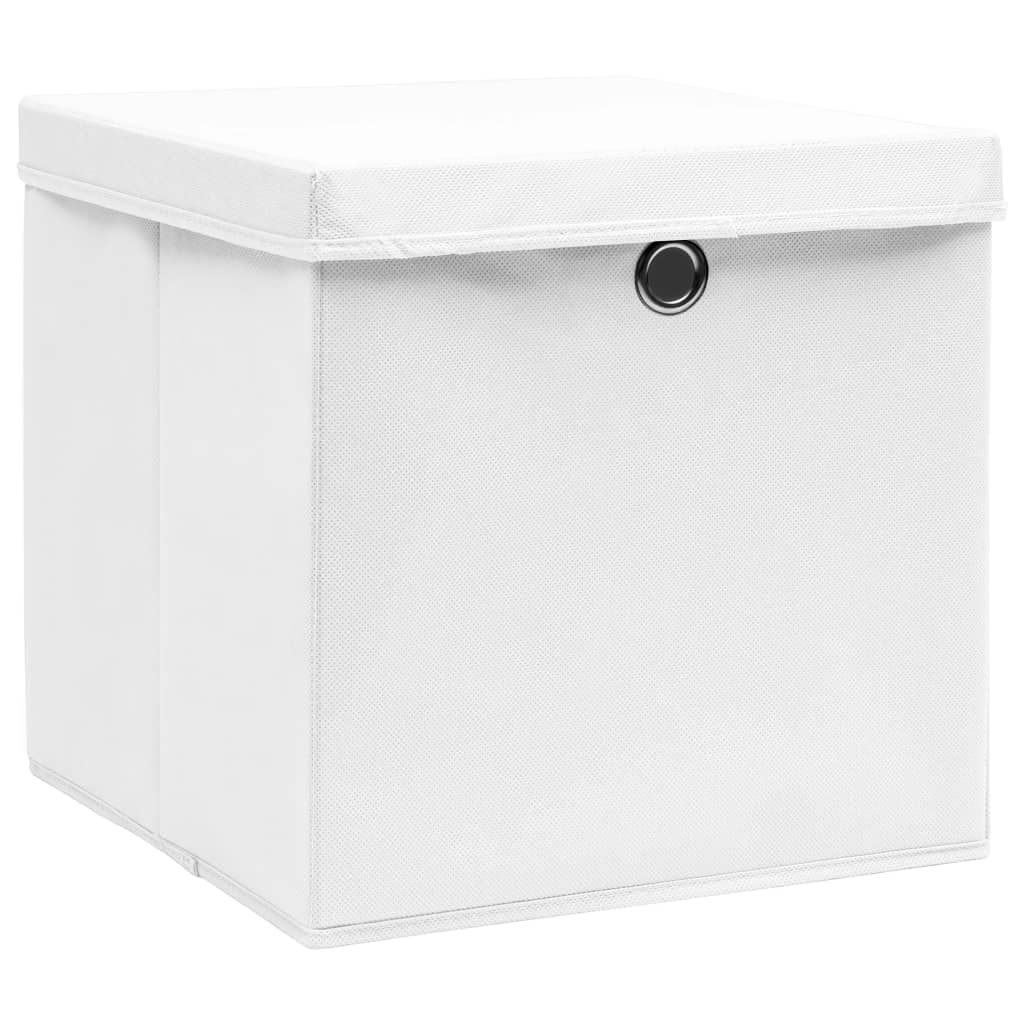 Vidaxl Storage boxes with lid 4 pcs 28x28x28 cm white
